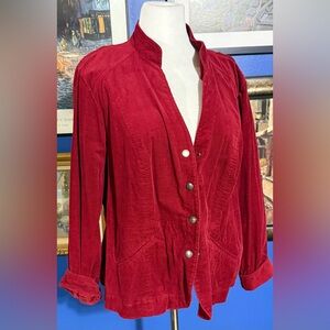 CJ Banks Red Corduroy Utility Jacket